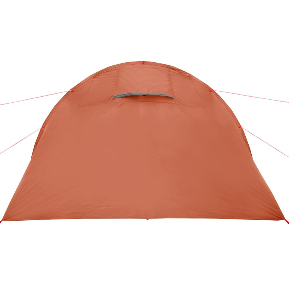 Camping Tent Tunnel 4-Person Grey and Orange Waterproof