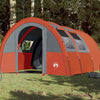 Camping Tent Tunnel 4-Person Grey and Orange Waterproof