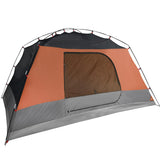 Camping Tent with Porch 4-Person Orange Waterproof