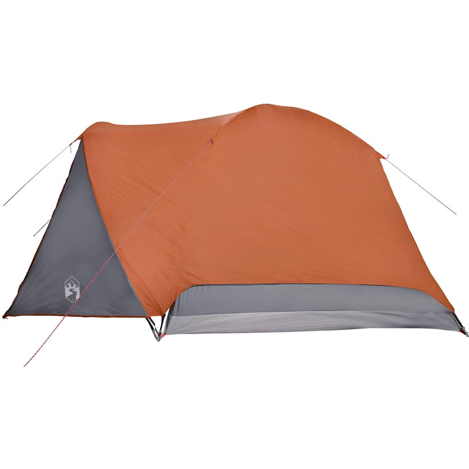 Camping Tent with Porch 4-Person Orange Waterproof