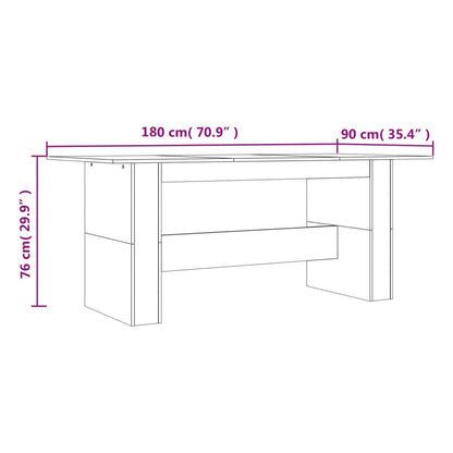 Dining Table Grey Sonoma 180x90x76 cm Engineered Wood