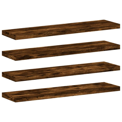 Wall Shelves 4 pcs Smoked Oak 40x10x1,5 cm Engineered Wood