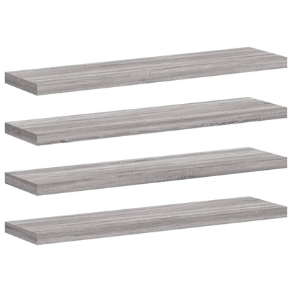 Wall Shelves 4 pcs Grey Sonoma 40x10x1.5 cm Engineered Wood