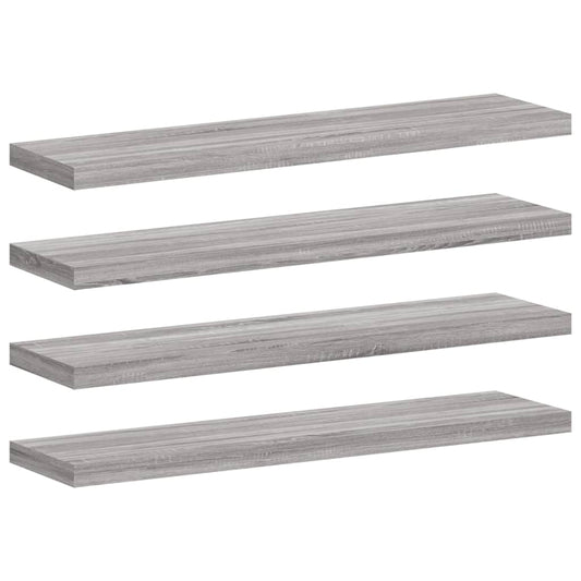 Wall Shelves 4 pcs Grey Sonoma 40x10x1.5 cm Engineered Wood