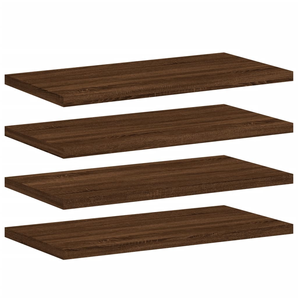 Wall Shelves 4 pcs Brown Oak 40x20x1.5 cm Engineered Wood