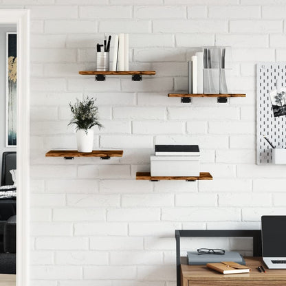Wall Shelves 4 pcs Smoked Oak 40x30x1,5 cm Engineered Wood
