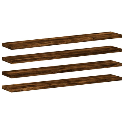 Wall Shelves 4 pcs Smoked Oak 60x10x1,5 cm Engineered Wood