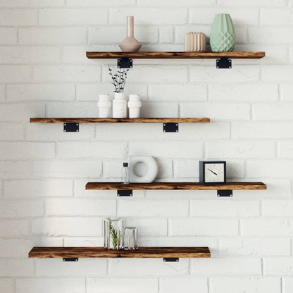 Wall Shelves 4 pcs Smoked Oak 60x10x1,5 cm Engineered Wood
