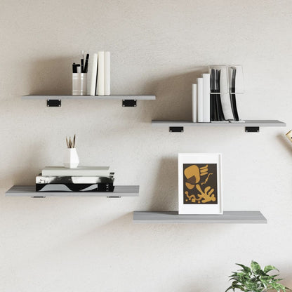 Wall Shelves 4 pcs Grey Sonoma 60x30x1,5 cm Engineered Wood