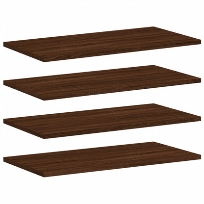 Wall Shelves 4 pcs Brown Oak 60x30x1.5 cm Engineered Wood