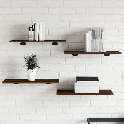 Wall Shelves 4 pcs Brown Oak 60x30x1.5 cm Engineered Wood