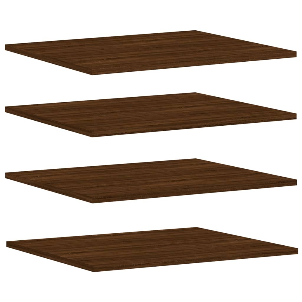 Wall Shelves 4 pcs Brown Oak 60x50x1.5 cm Engineered Wood