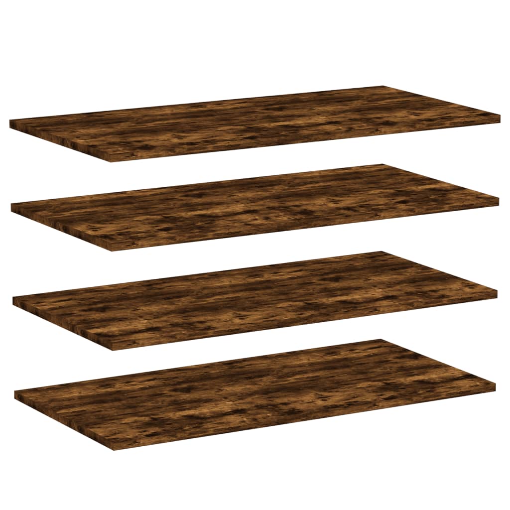Wall Shelves 4 pcs Smoked Oak 80x40x1,5 cm Engineered Wood
