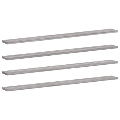 Wall Shelves 4 pcs Grey Sonoma 100x10x1,5 cm Engineered Wood
