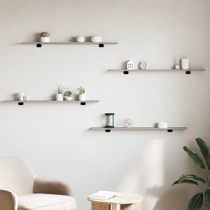 Wall Shelves 4 pcs Grey Sonoma 100x10x1,5 cm Engineered Wood