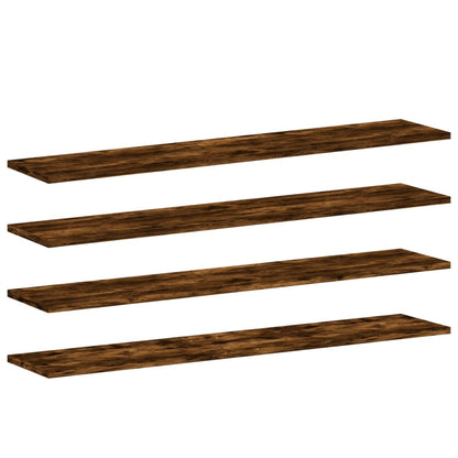 Wall Shelves 4 pcs Smoked Oak 100x20x1,5 cm Engineered Wood