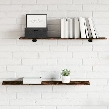Wall Shelves 4 pcs Smoked Oak 100x20x1,5 cm Engineered Wood