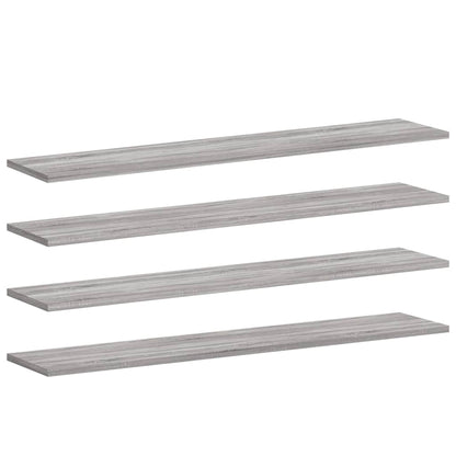 Wall Shelves 4 pcs Grey Sonoma 100x20x1,5 cm Engineered Wood