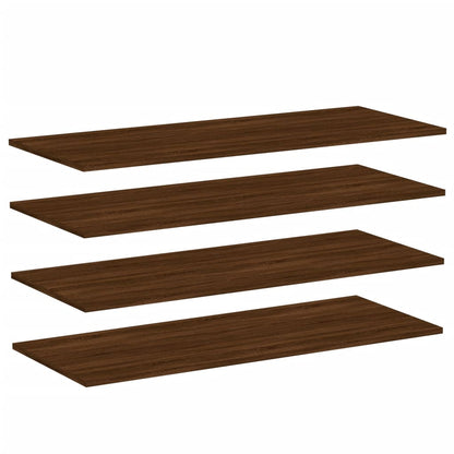 Wall Shelves 4 pcs Brown Oak 100x40x1.5 cm Engineered Wood