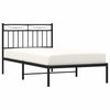 Metal Bed Frame without Mattress with Headboard Black 100x190cm