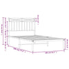 Metal Bed Frame without Mattress with Headboard Black 100x190cm