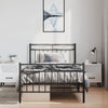 Metal Bed Frame without Mattress with Footboard Black 100x190cm