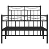 Metal Bed Frame without Mattress with Footboard Black 100x190cm