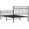 Metal Bed Frame without Mattress with Footboard Black 100x190cm