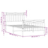Metal Bed Frame without Mattress with Footboard Black 100x190cm