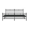 Metal Bed Frame without Mattress with Footboard Black 183x213cm