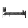 Metal Bed Frame without Mattress with Footboard Black 183x213cm