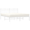 Metal Bed Frame with Headboard White 150x200 cm King Size
