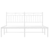 Metal Bed Frame with Headboard White 150x200 cm King Size