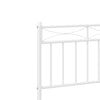 Metal Bed Frame with Headboard White 150x200 cm King Size
