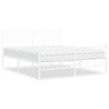 Metal Bed Frame with Headboard and Footboard White 150x200 cm King Size