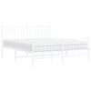 Metal Bed Frame with Headboard and Footboard White 150x200 cm King Size