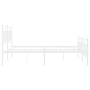 Metal Bed Frame with Headboard and Footboard White 150x200 cm King Size