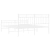 Metal Bed Frame with Headboard and Footboard White 150x200 cm King Size