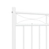 Metal Bed Frame with Headboard and Footboard White 150x200 cm King Size