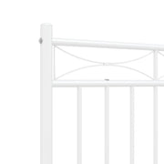 Metal Bed Frame with Headboard and Footboard White 150x200 cm King Size