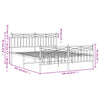 Metal Bed Frame with Headboard and Footboard White 150x200 cm King Size