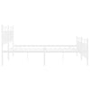 Metal Bed Frame without Mattress with Footboard White 183x213cm