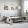 Metal Bed Frame without Mattress with Footboard White 183x213cm