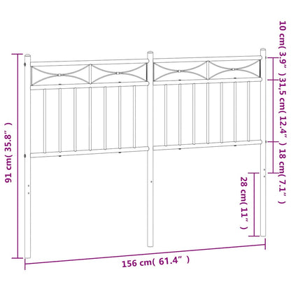 Metal Replace Headboard White 150 cm