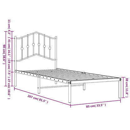 Bed Frame | Black | Steel | Single | Bed Frame | Rectangular | Modern