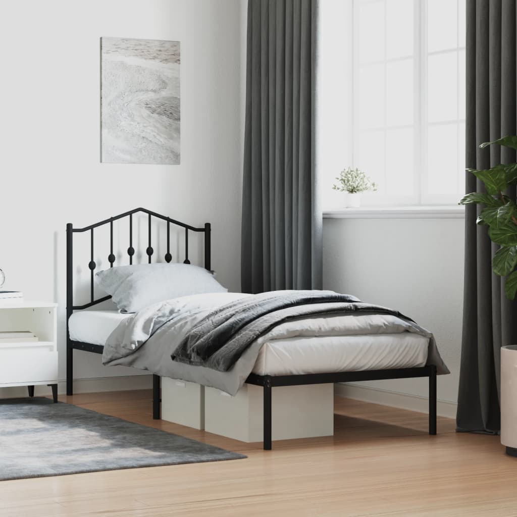Bed Frame | Black | Steel | Single | Bed Frame | Rectangular | Modern