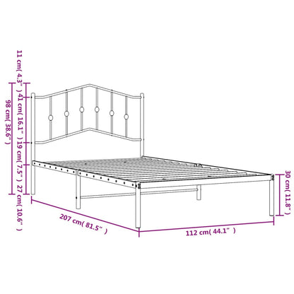 Bed Frame | Black | Powder-coated Steel | Single | Bed Frame