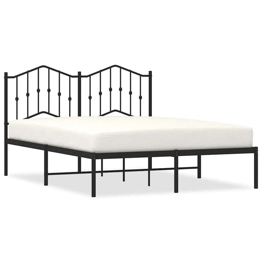 Bed Frame | Black | Powder-Coated Steel | Large | Bed Frame | Rectangular