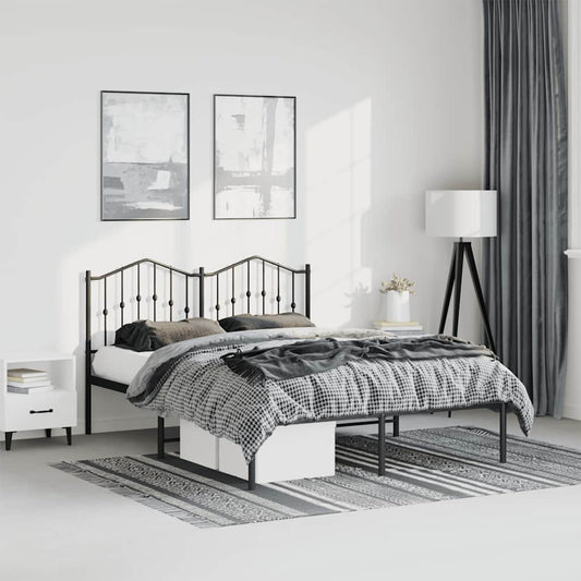 Bed Frame | Black | Powder-Coated Steel | Large | Bed Frame | Rectangular