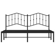 Metal Bed Frame without Mattress with Headboard Black 183x213cm